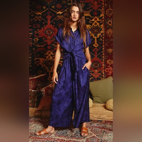 BUCKETLIST Pants - Elegant Blue Jumpsuit